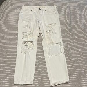 American Eagle Outfitters Distressed White Jeans